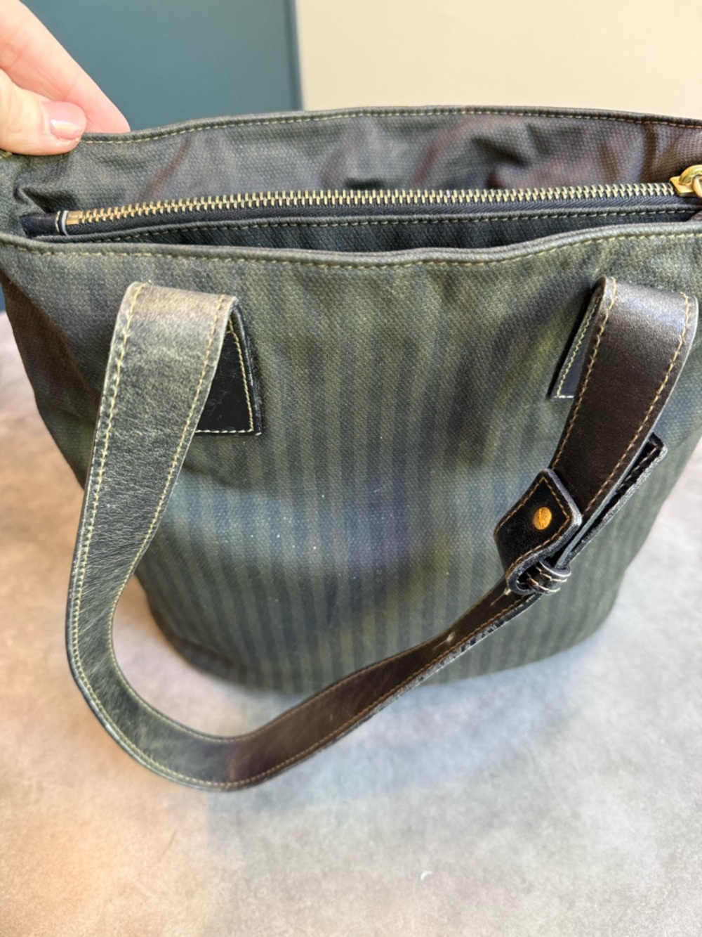 Fendi Pequin Canvas Shoulder Tote - Picture 7 of 10